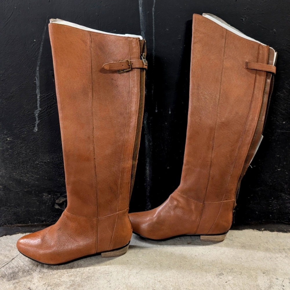 Steve Madden Cher tan leather knee-high boots